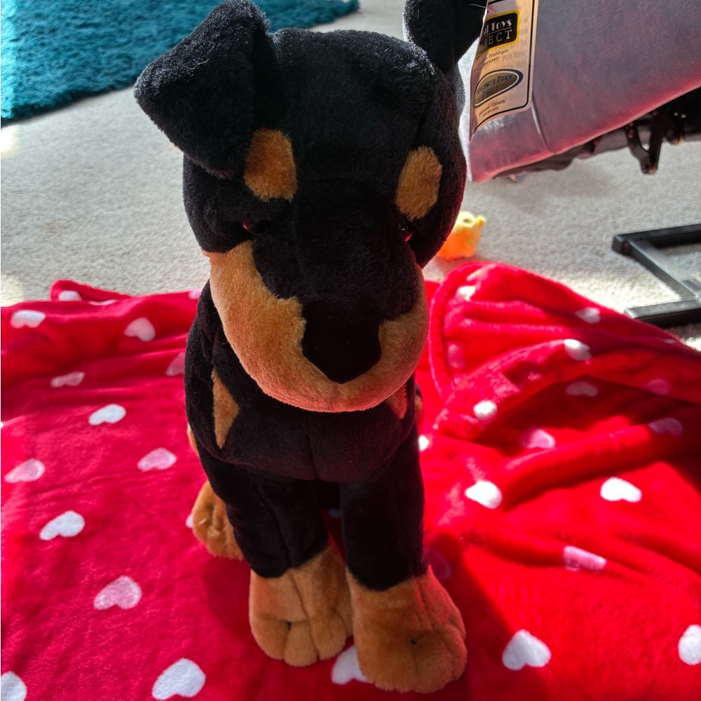 Plush Rottweiler Dog Toy - Black and Tan